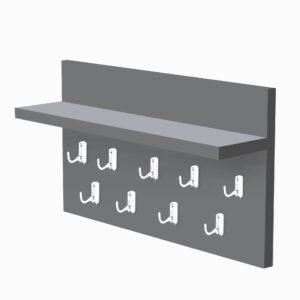 Cuier de perete cu 9 agatatori, 70x40x15 cm, antracit