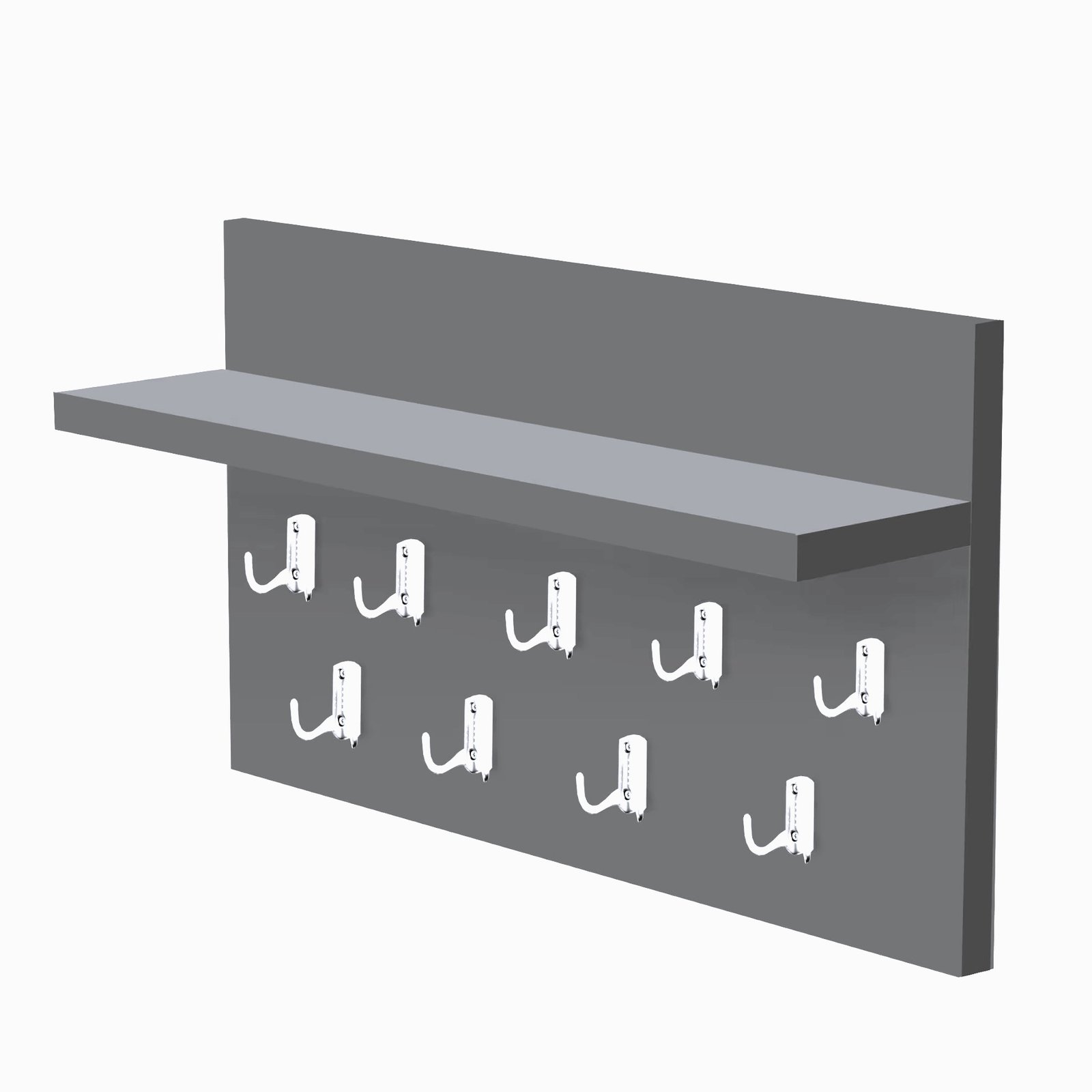 Cuier de perete cu 9 agatatori, 70x40x15 cm, antracit